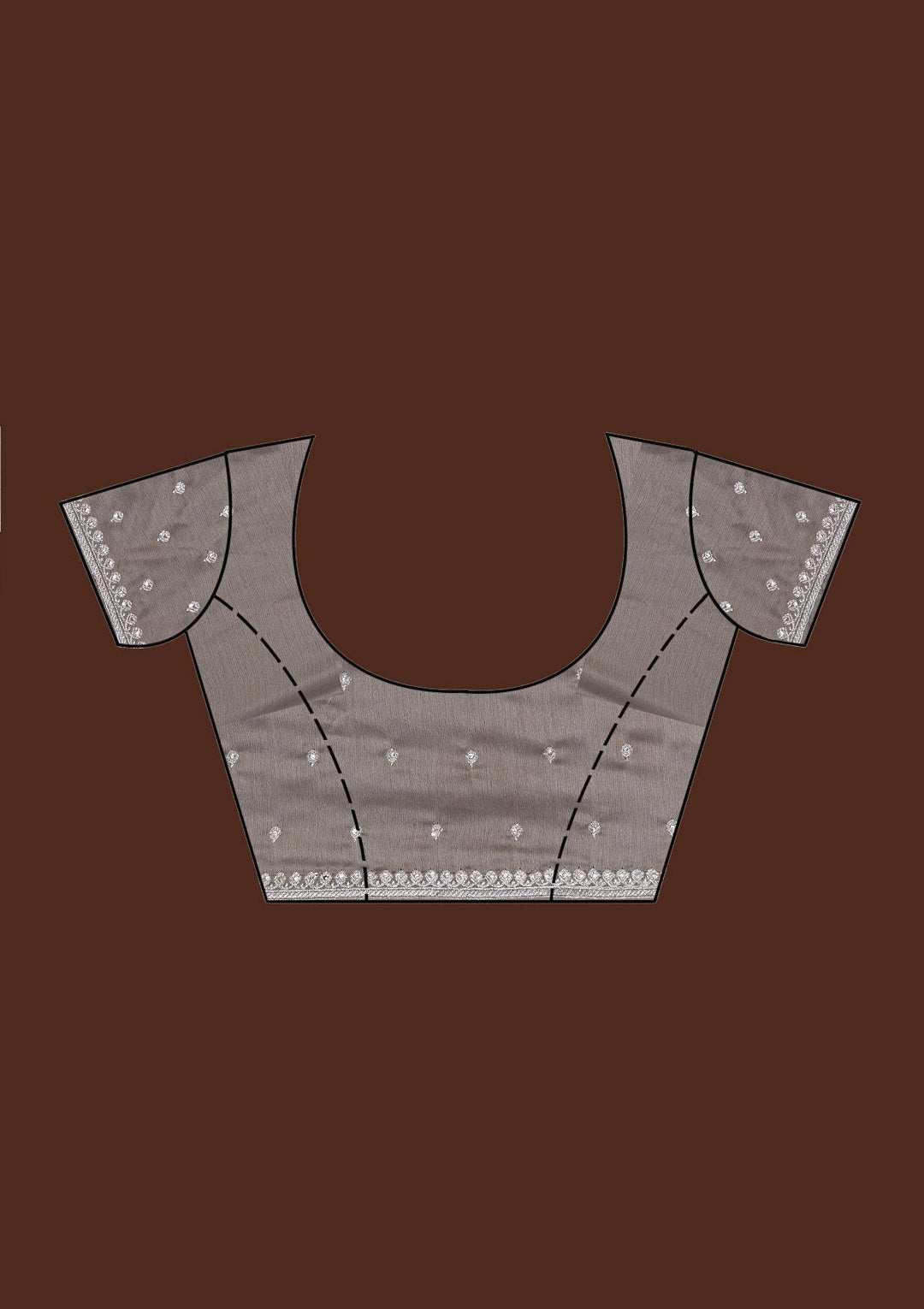 Grey Silver Zariwork Georgette Saree-Koskii