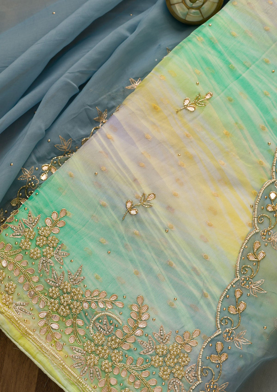 Grey Gotapatti Brocade Salwar Kameez-Koskii