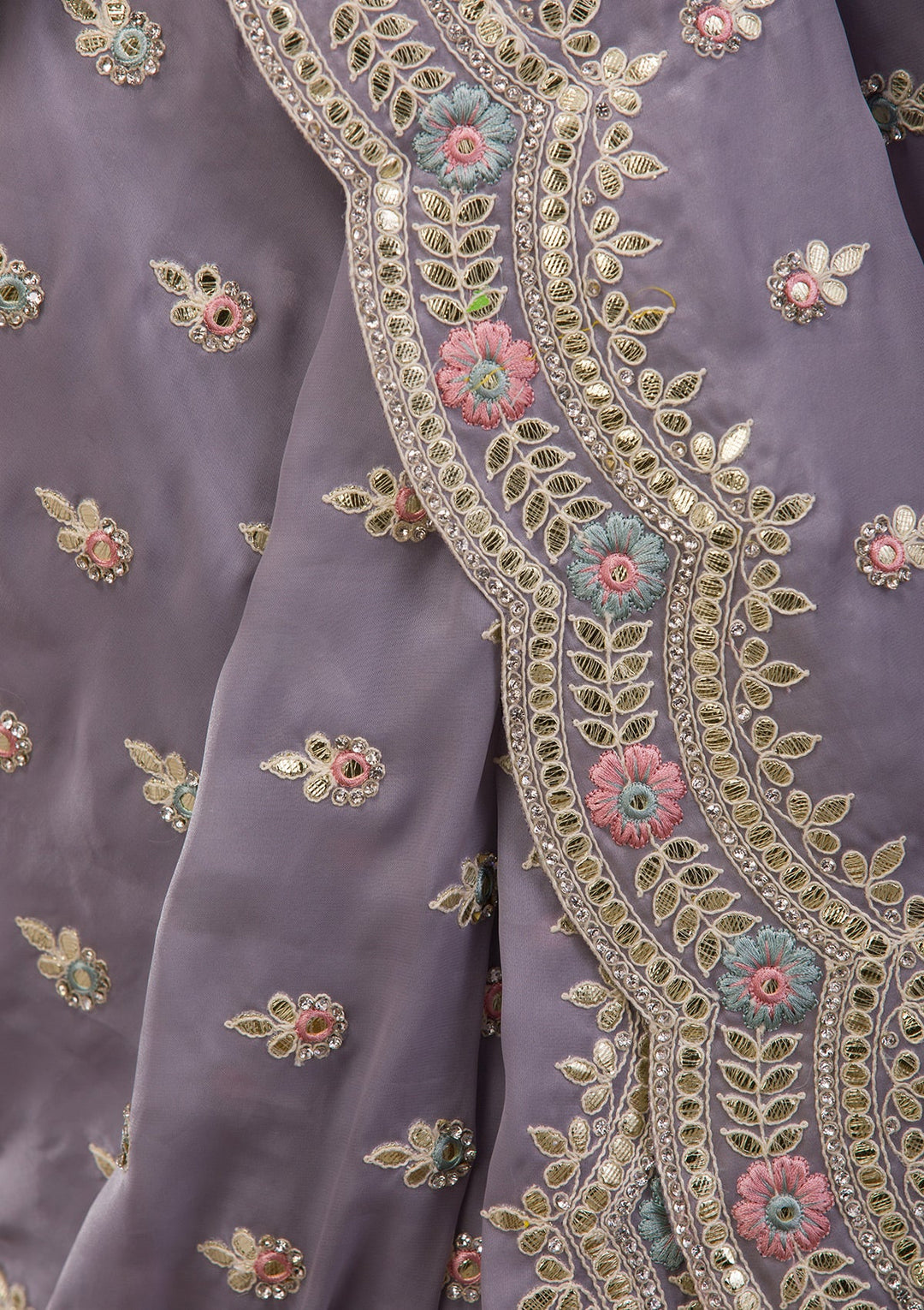 Mehendi Bandhani Satin Designer Saree-Koskii