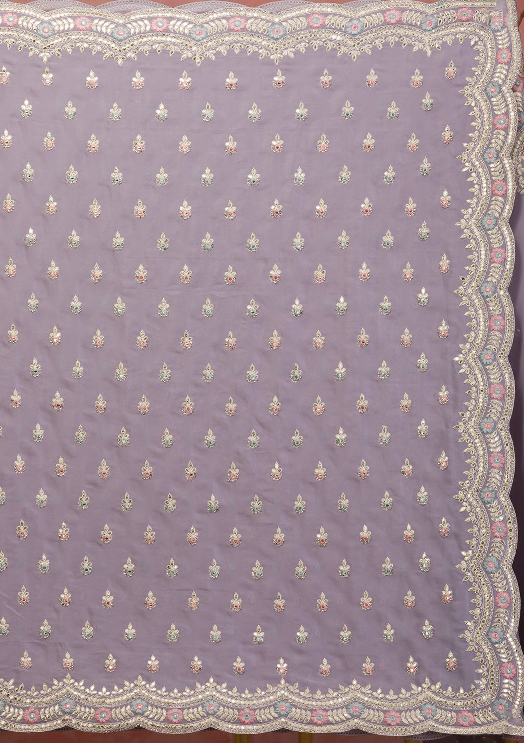 Mehendi Bandhani Satin Designer Saree-Koskii