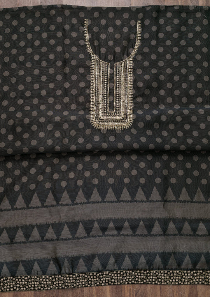 Grey Printed Art Unstitched Salwar Suit-Koskii