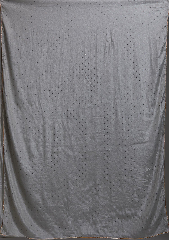 Grey Sequins Semi Crepe Designer Salwar Suit-Koskii
