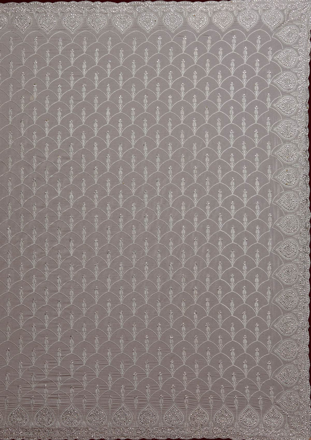 Grey Stonework Georgette Saree - Koskii