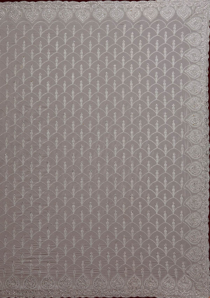 Grey Stonework Georgette Saree - Koskii