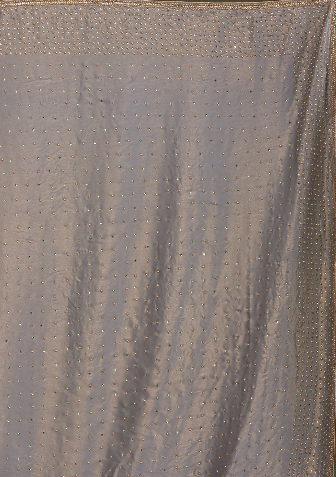 Grey Stonework Satin Saree-Koskii