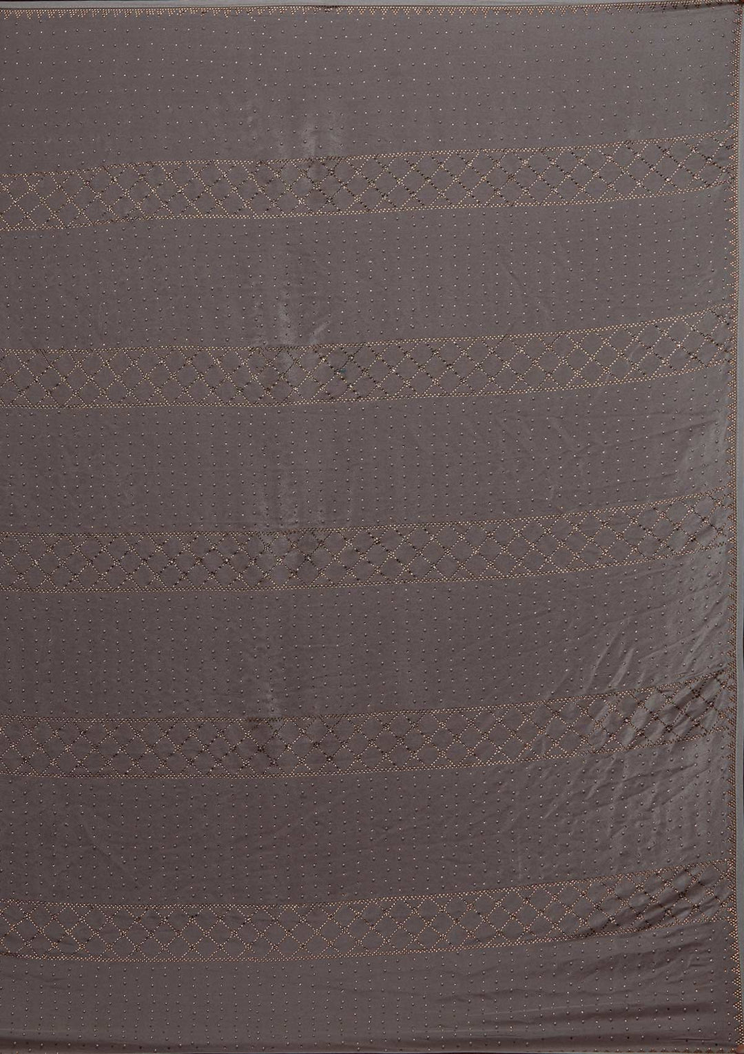 Grey Stonework Semi Crepe Designer Saree - Koskii