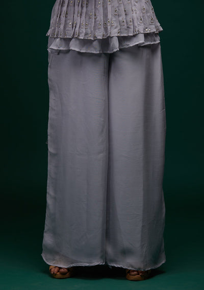 Grey Threadwork Georgette Designer Salwar Suit - Koskii