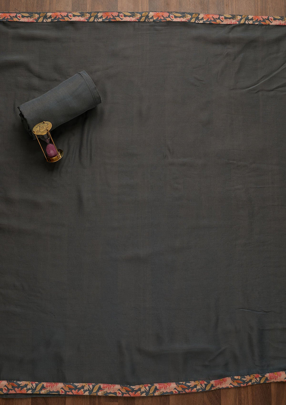 Grey Threadwork Georgette Unstitched Salwar Suit-Koskii