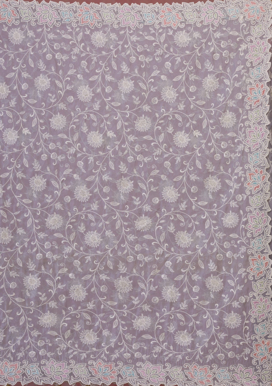 Baby Pink Sequins Georgette Designer Saree-Koskii