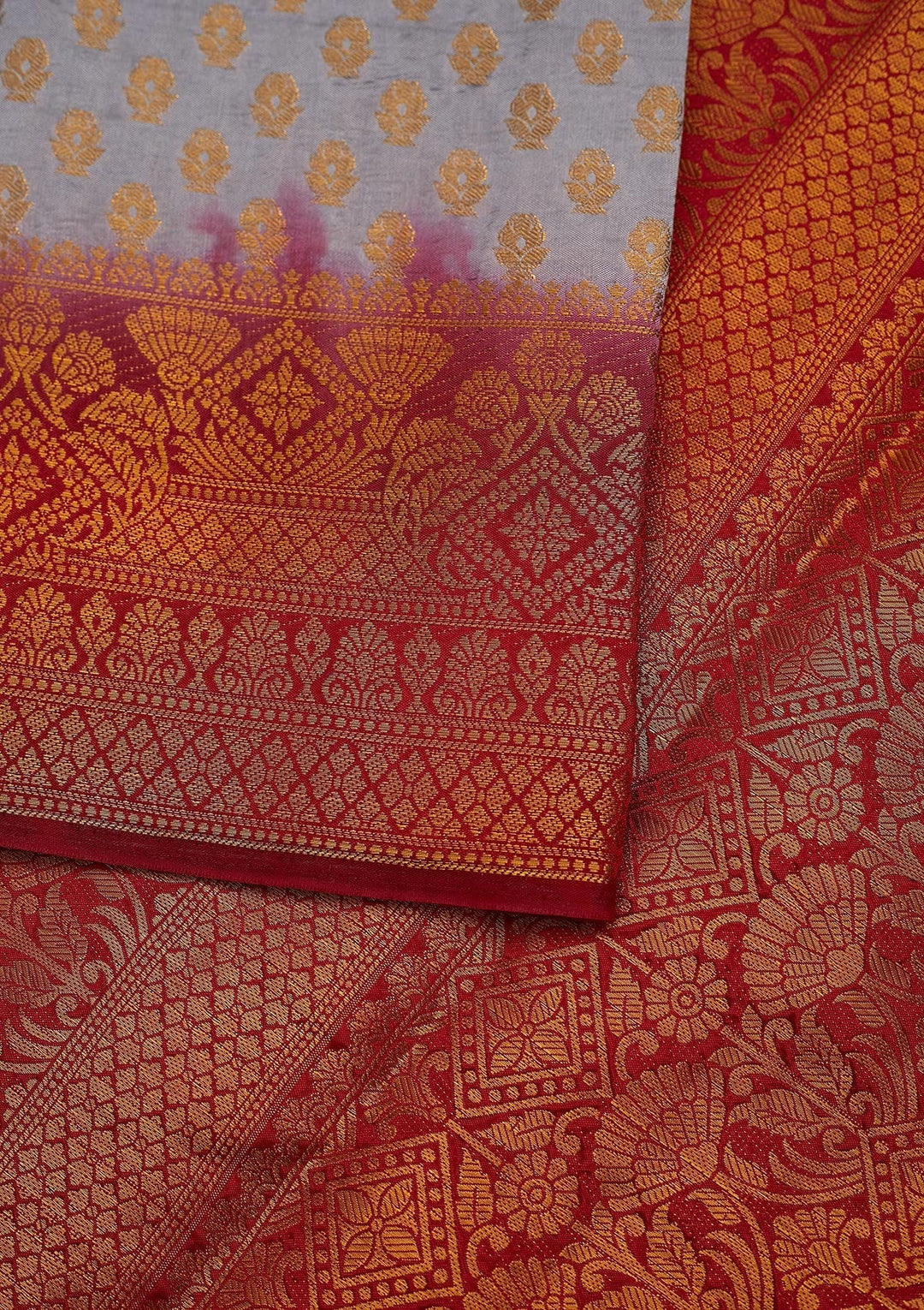 Grey Zariwork Art Silk Saree-Koskii