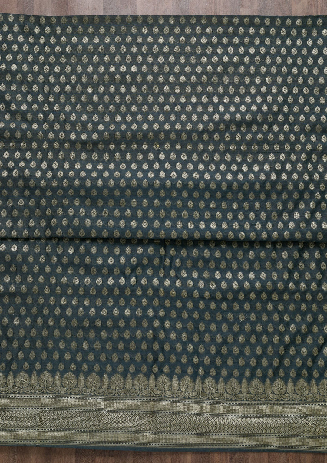 Grey Zariwork Banarasi Unstitched Salwar Suit-Koskii