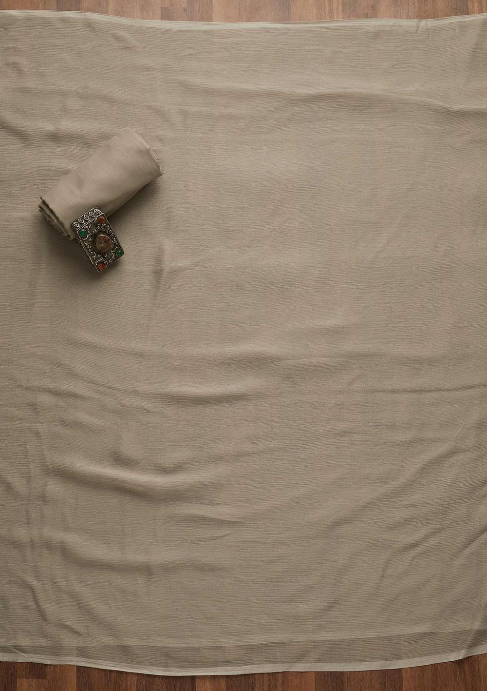 Grey Zariwork Chanderi Unstitched Salwar Suit-Koskii