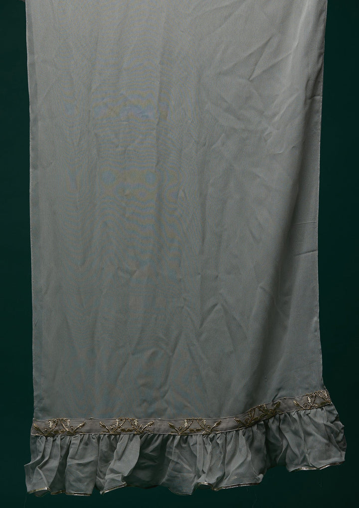 Grey Zariwork Georgette Designer Salwar Suit - Koskii