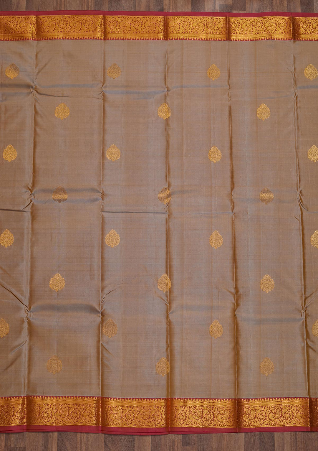 Grey Zariwork Pure Silk Saree-Koskii