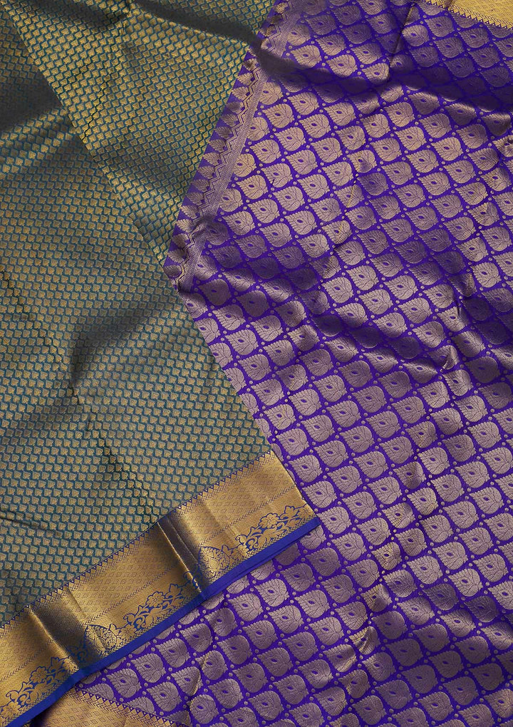 Grey Zariwork Pure Silk Saree-Koskii