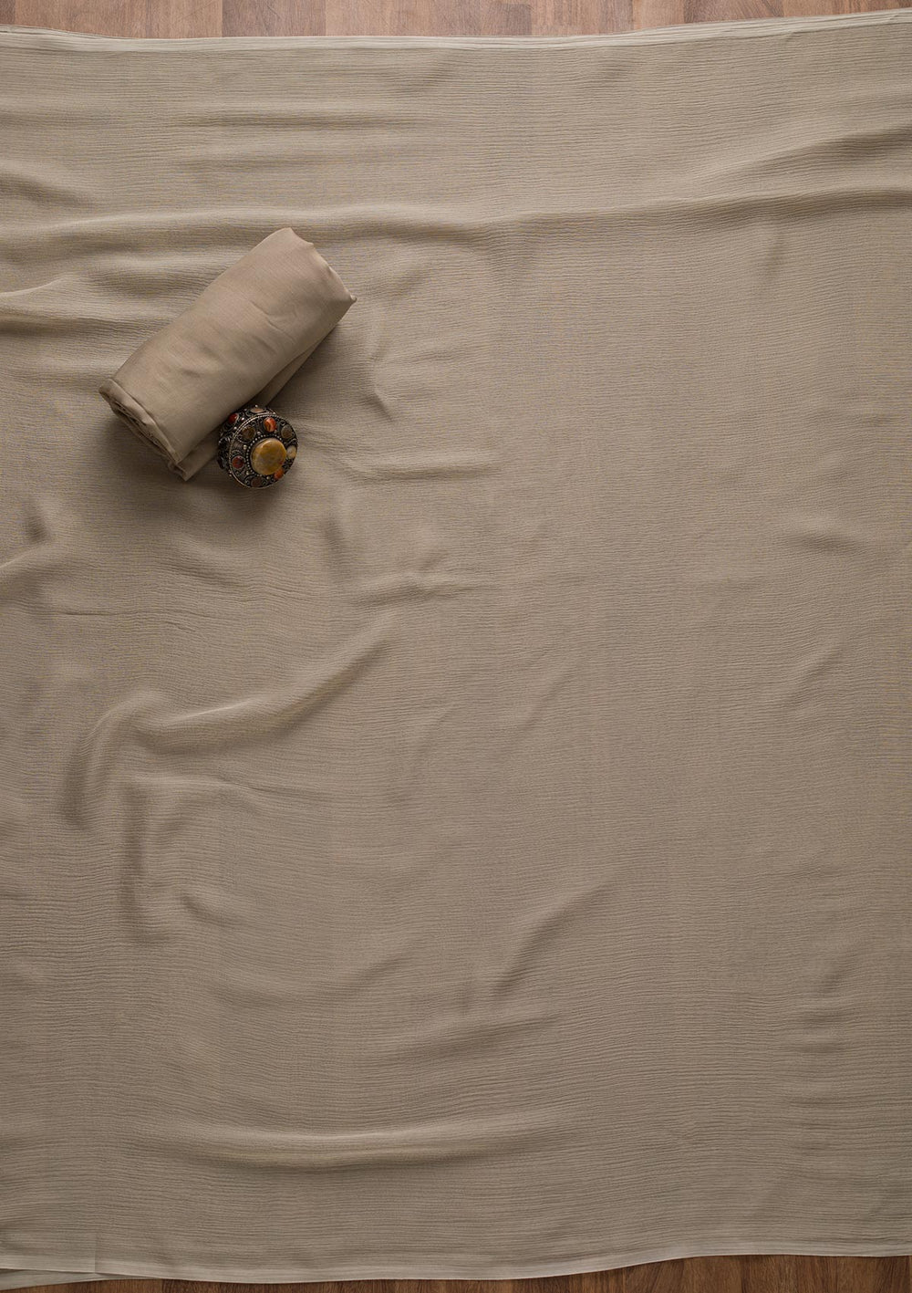 Grey Zariwork Semi Crepe Unstitched Salwar Suit-Koskii