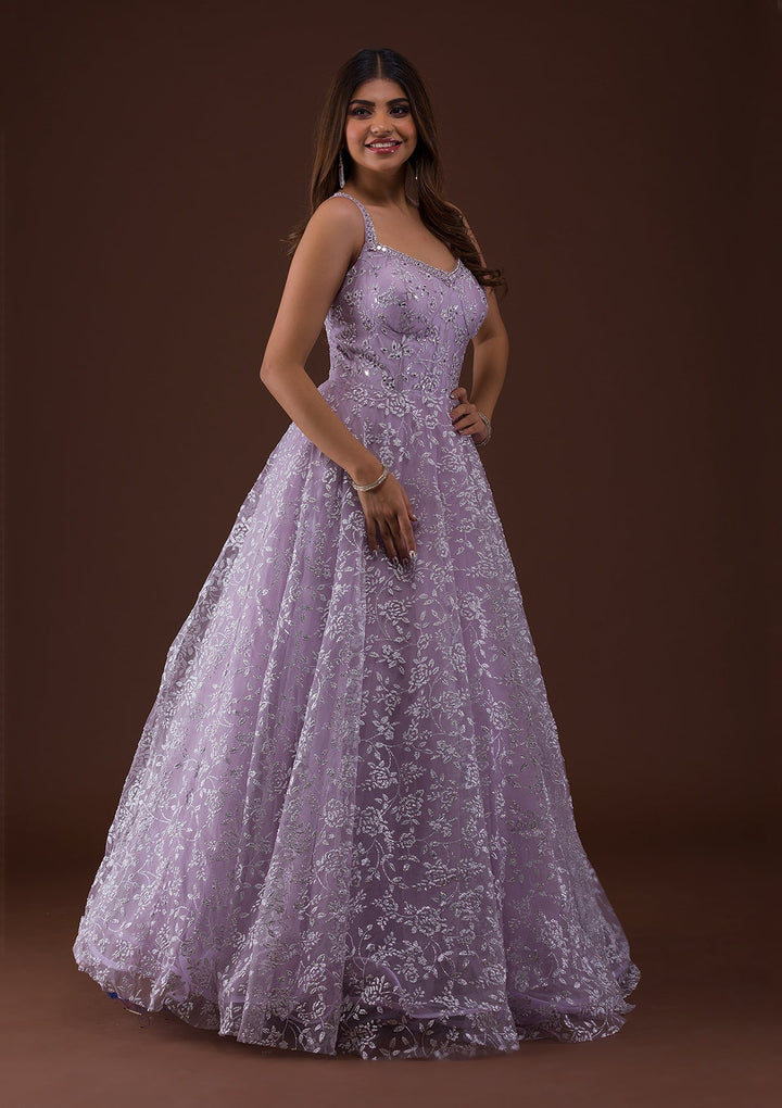 Lavender Cutdana Net Gown-Koskii
