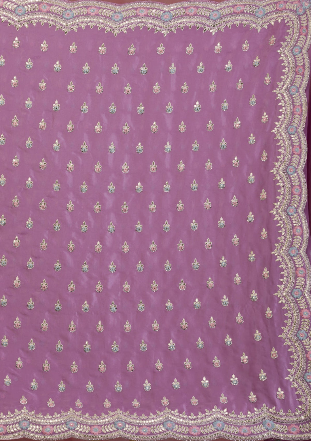 Sea Green Sequins Net Designer Saree-Koskii