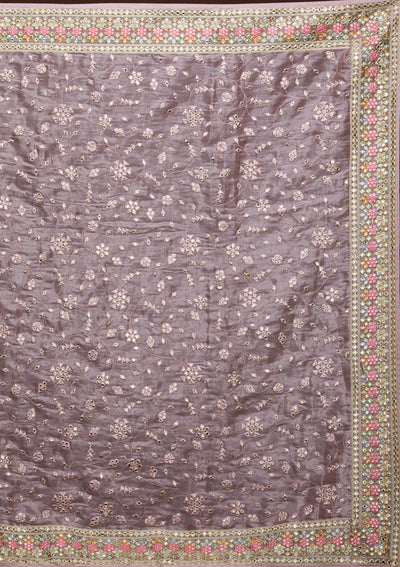 Lavender Gotapatti Tissue Saree-Koskii