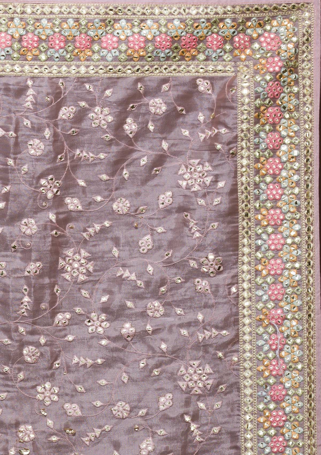 Lavender Gotapatti Tissue Saree-Koskii