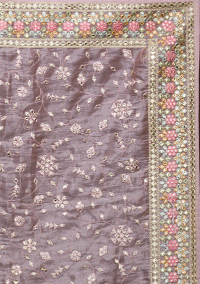 Lavender Gotapatti Tissue Saree-Koskii