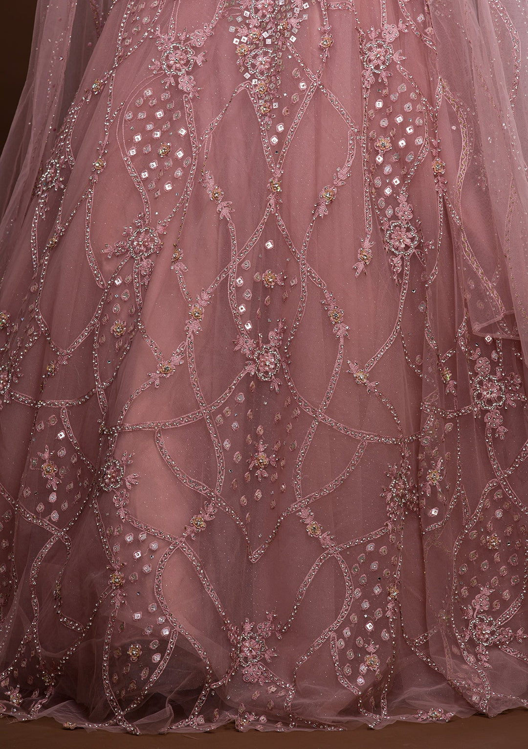 Lavender Sequins Net Designer Gown-Koskii