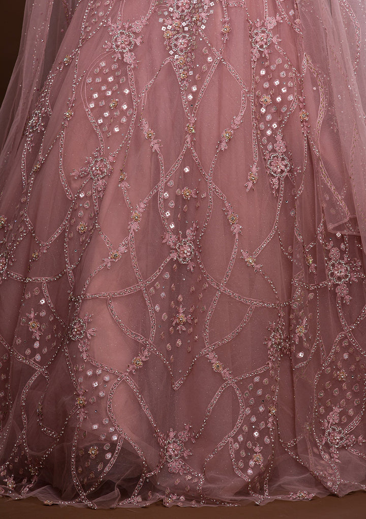 Lavender Sequins Net Designer Gown-Koskii