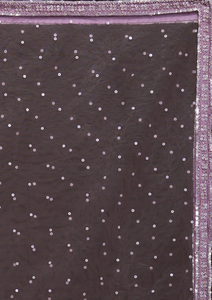 Lavender Sequins Net Lehenga-Koskii
