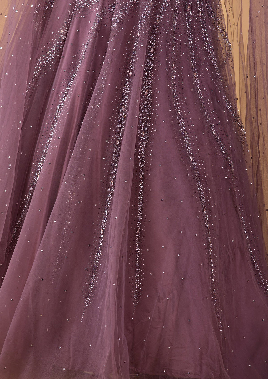 Lavender Silver Stonework Net Gown-Koskii