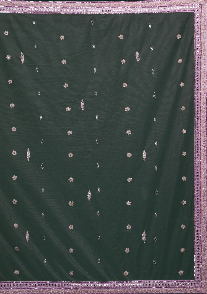 Lavender Silver Stonework Net Lehenga-koskii