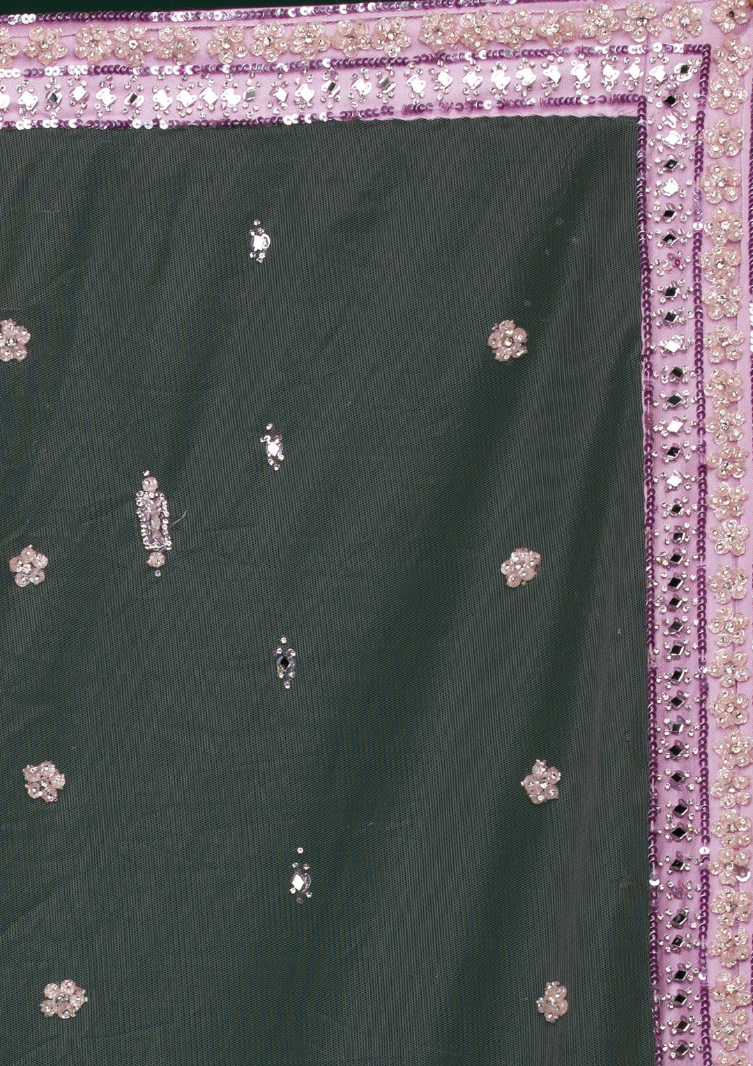 Lavender Silver Stonework Net Lehenga-koskii