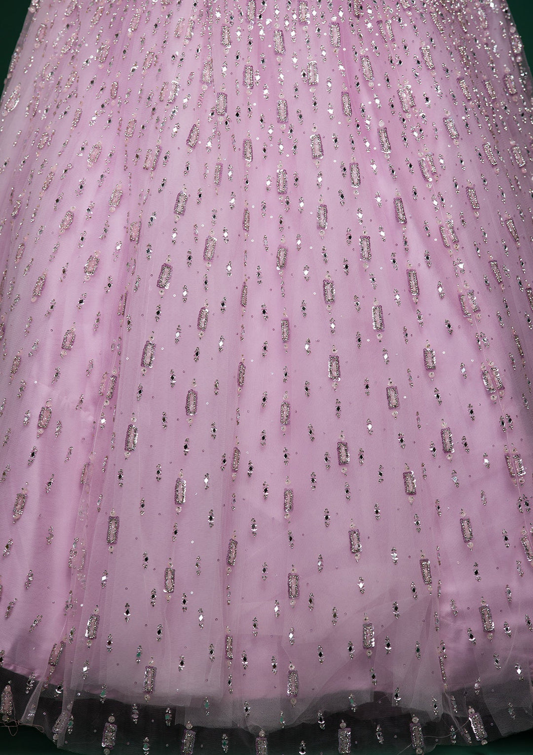 Lavender Silver Stonework Net Lehenga-koskii
