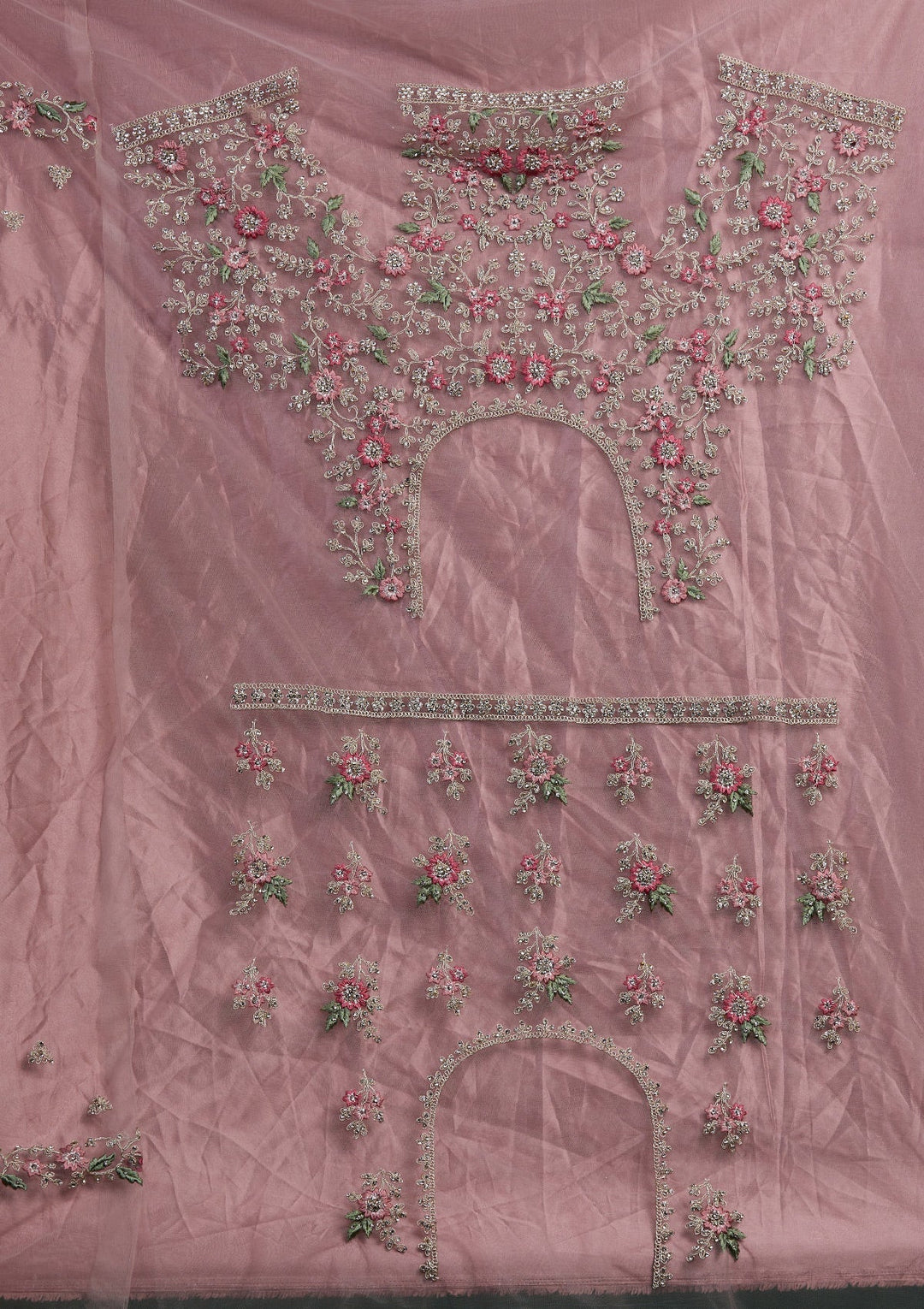 Lavender Silver Stonework Net Designer Lehenga-Koskii