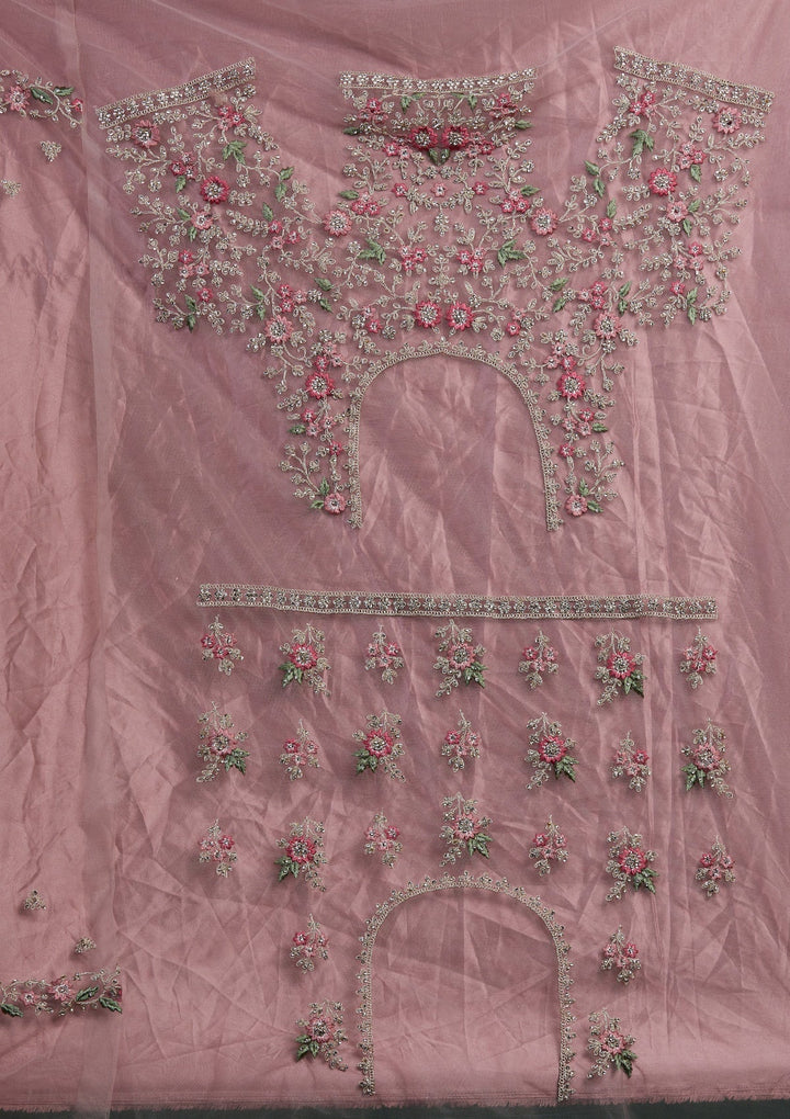 Lavender Silver Stonework Net Designer Lehenga-Koskii