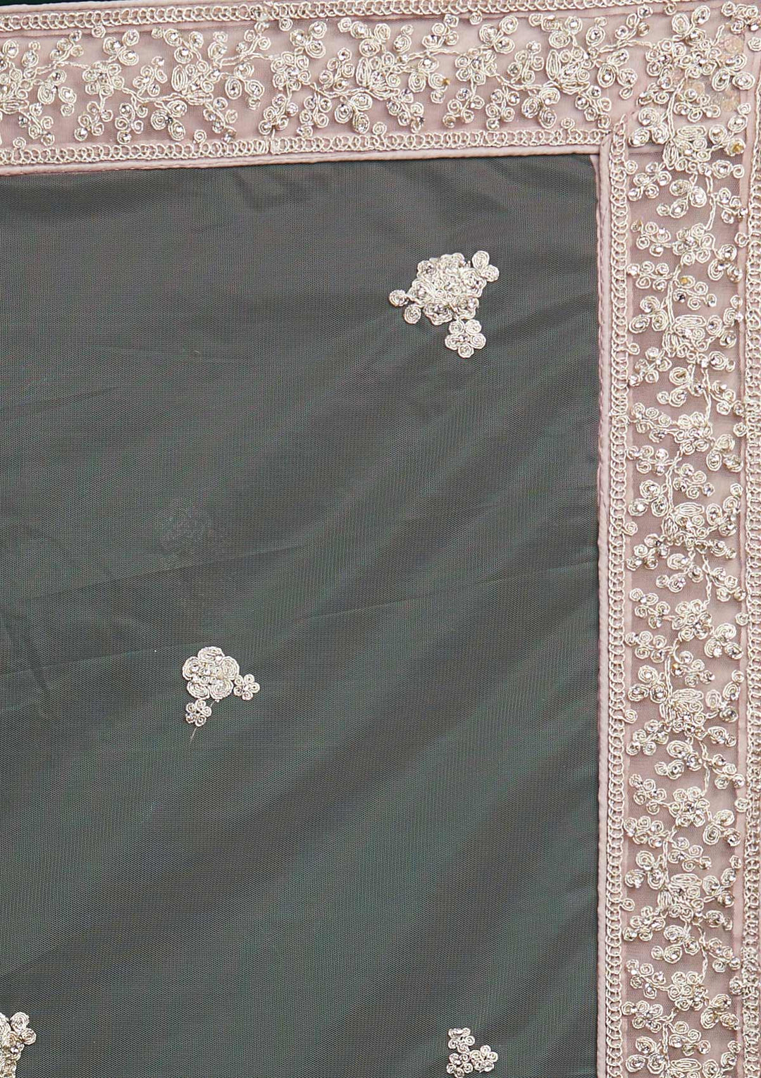 Lavender Silver Stonework Net Designer Lehenga-Koskii