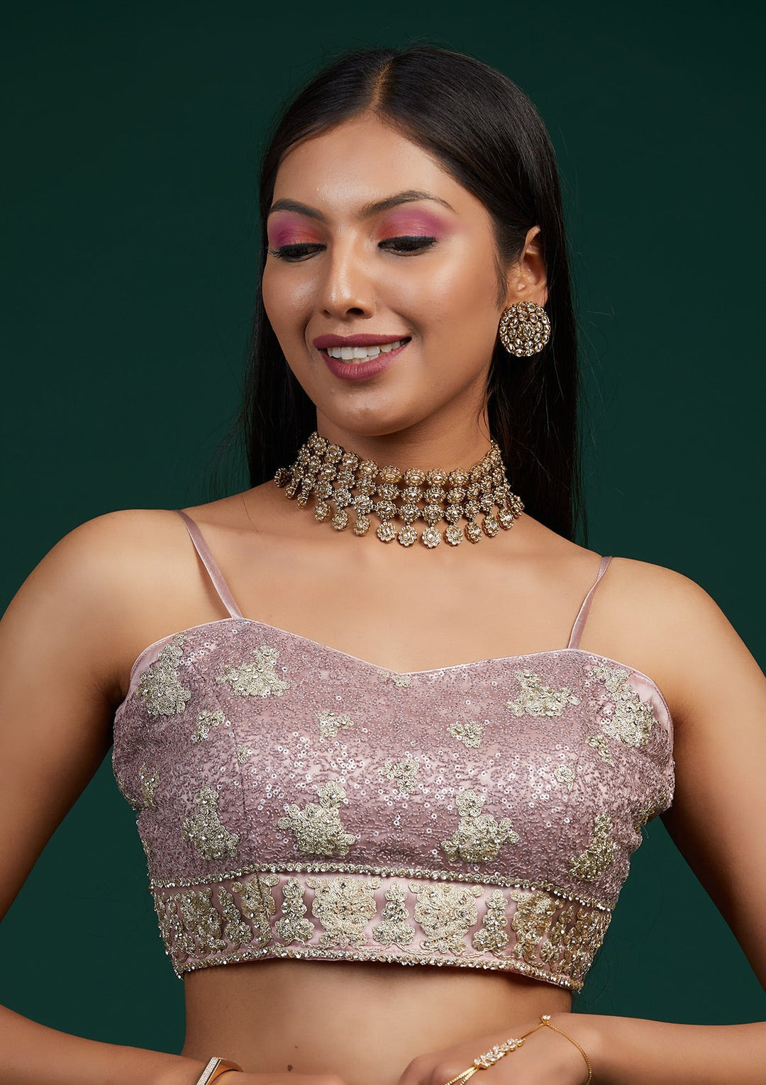 Lavender Silver Stonework Net Designer Lehenga-Koskii