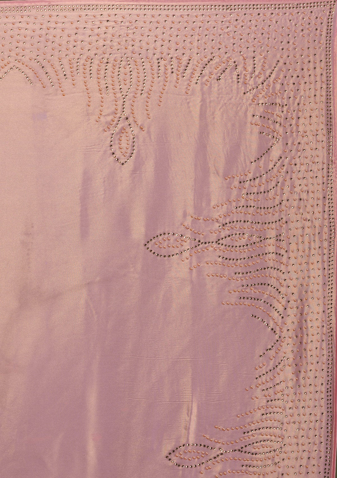 Onion Pink Stonework Satin Saree-Koskii