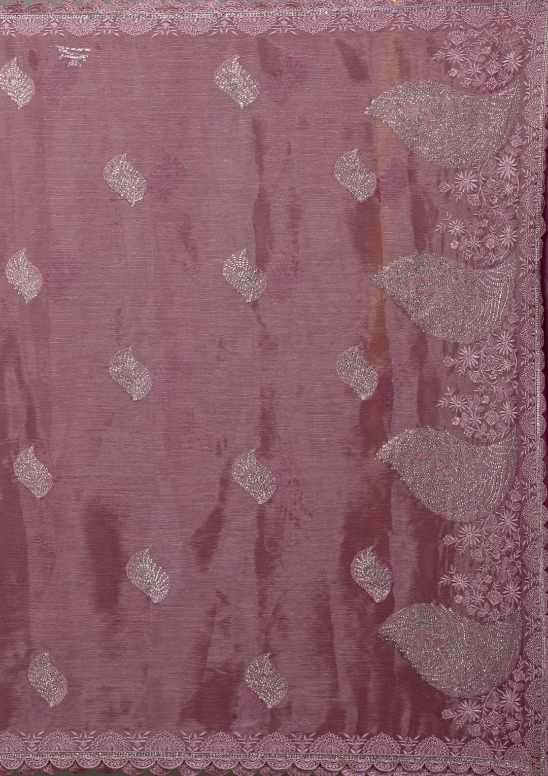 Lavender Stonework Tissue Saree-Koskii