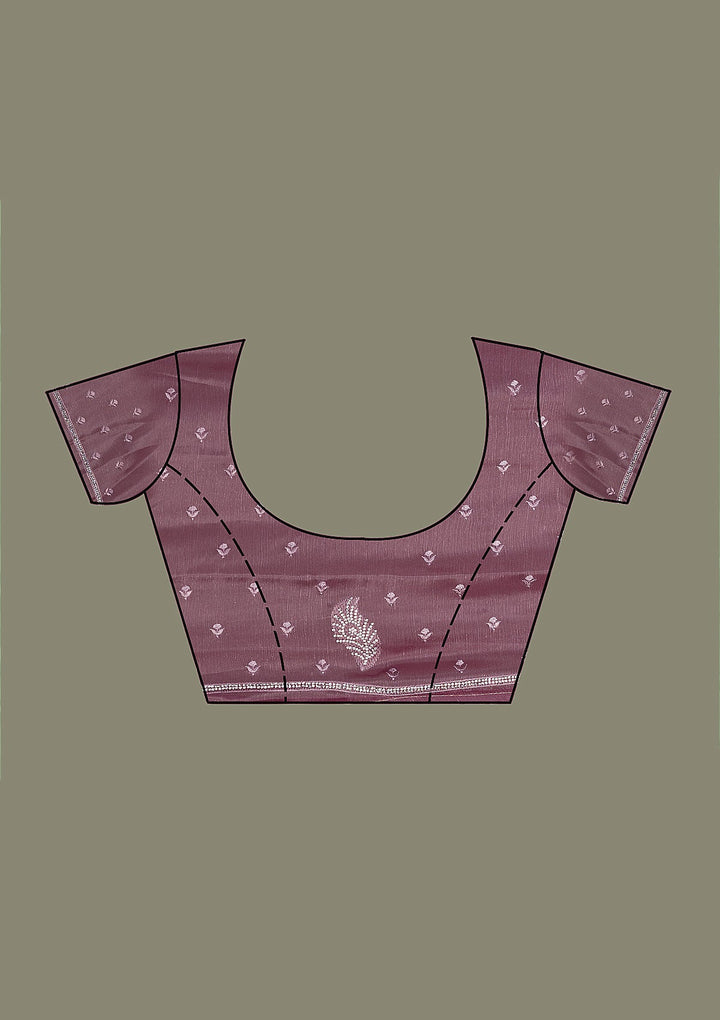 Lavender Stonework Tissue Saree-Koskii