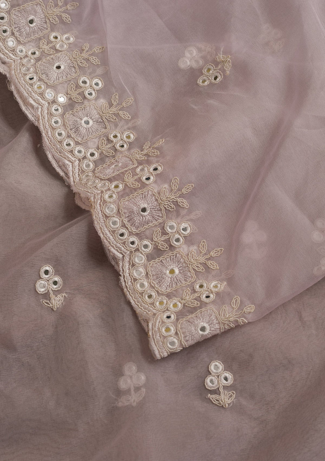 Lavender Threadwork Net Dupatta-Koskii