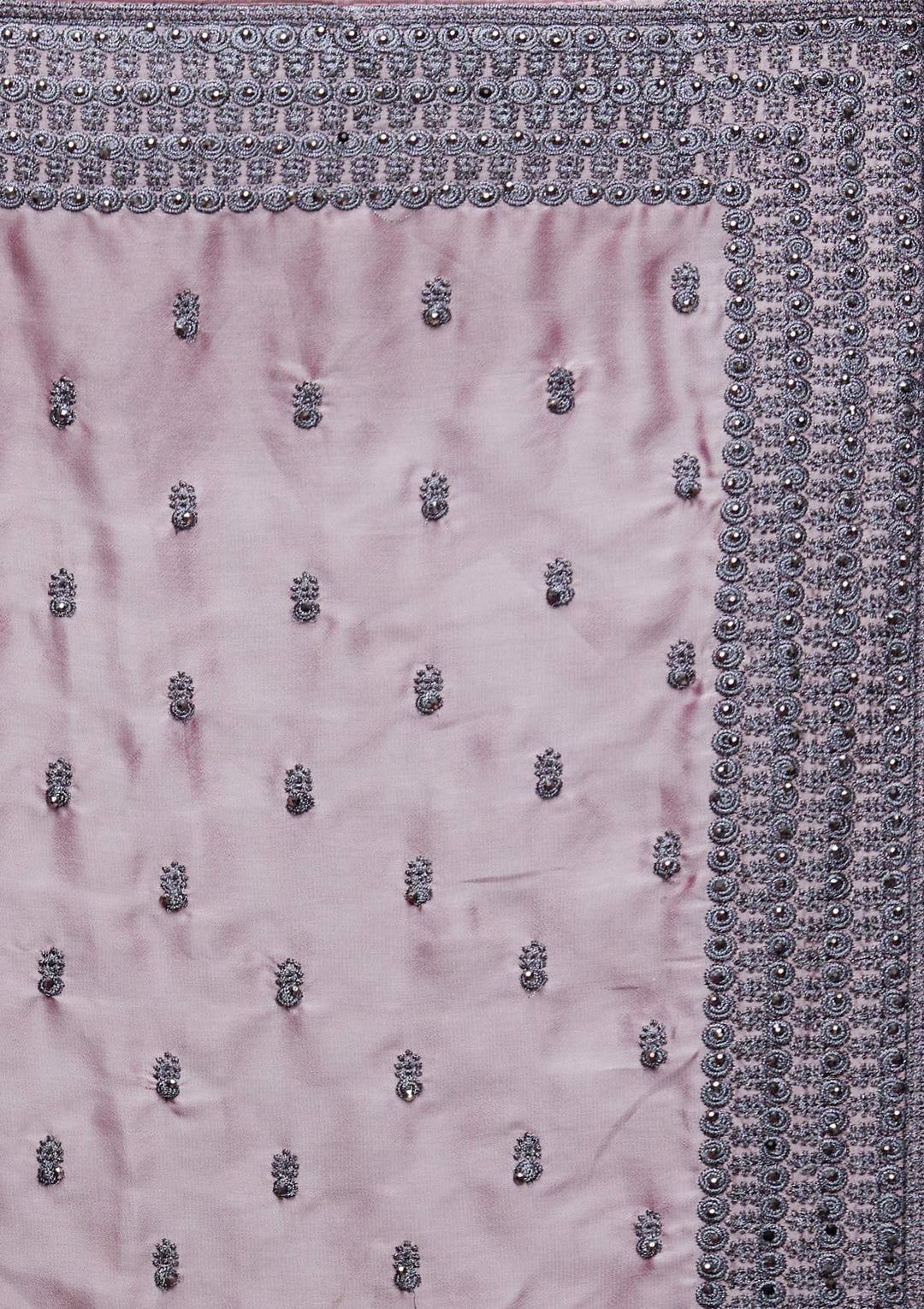 Lavender Threadwork Georgette Saree - Koskii