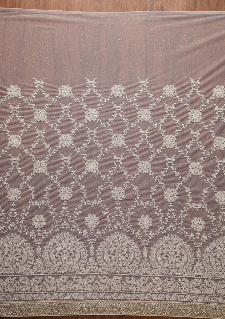 Lavender Threadwork Net Designer Saree - koskii