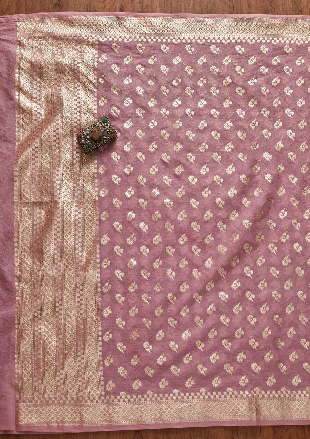 Lavender Zariwork Banarasi Designer Unstitched Salwar Suit - koskii
