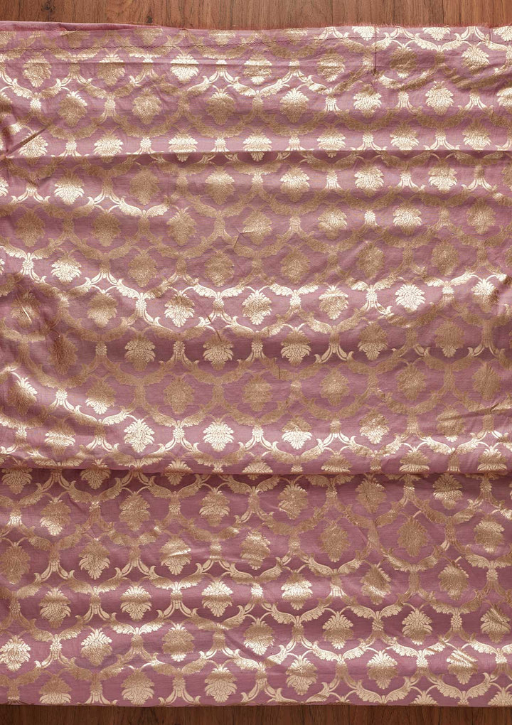 Lavender Zariwork Banarasi Designer Unstitched Salwar Suit - koskii