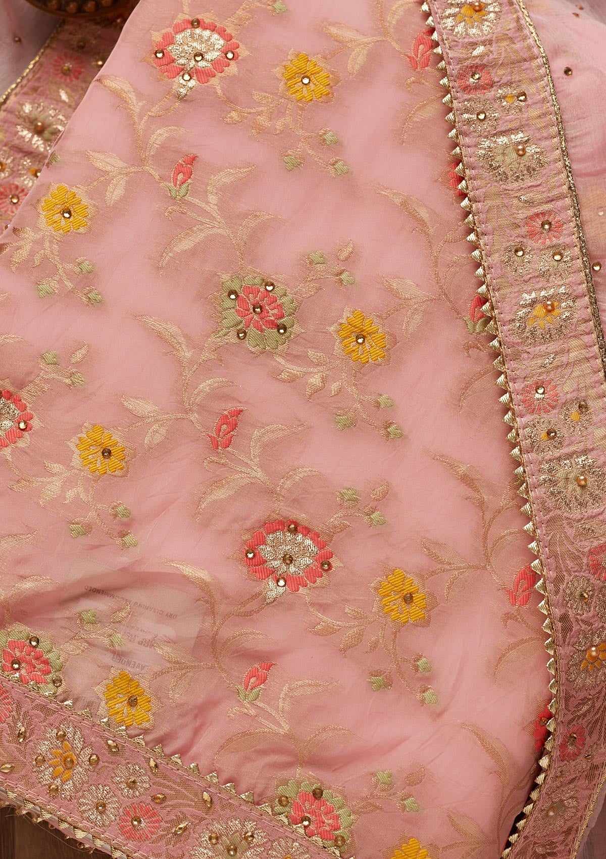 Lavender Zariwork Georgette Unstitched Salwar Suit-Koskii