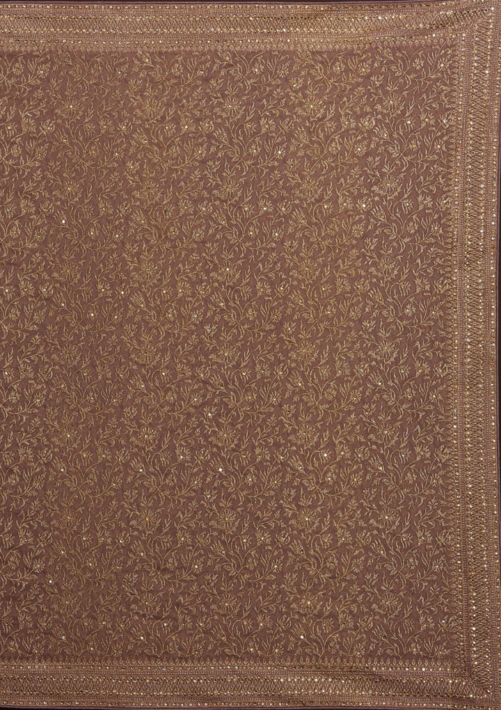 Lavender Zariwork Georgette Saree-Koskii