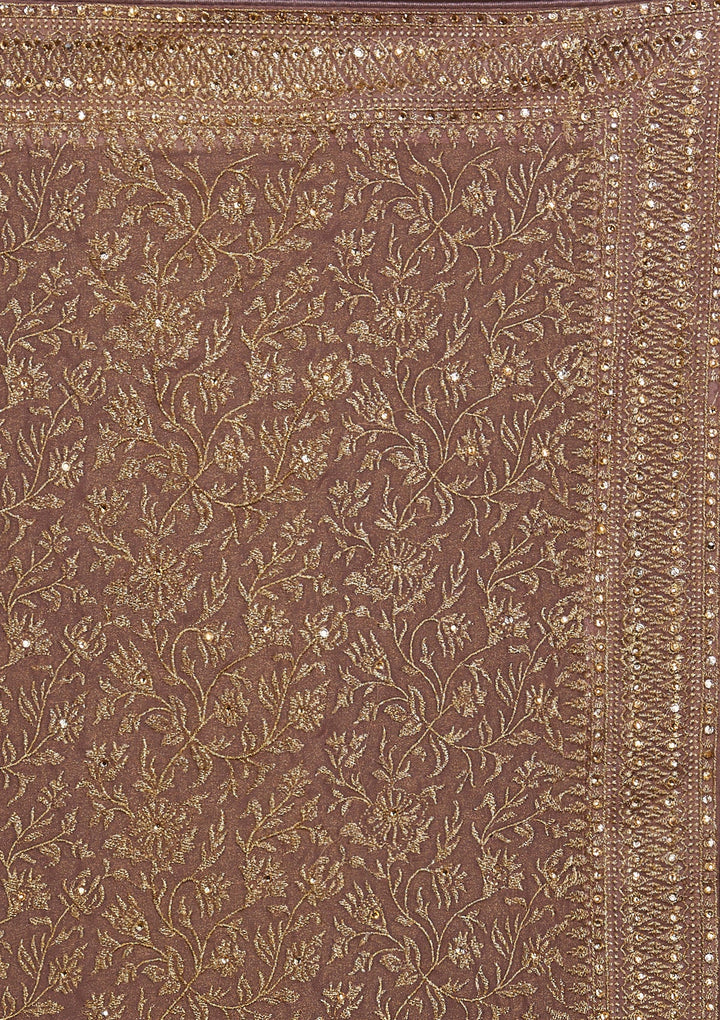 Lavender Zariwork Georgette Saree-Koskii