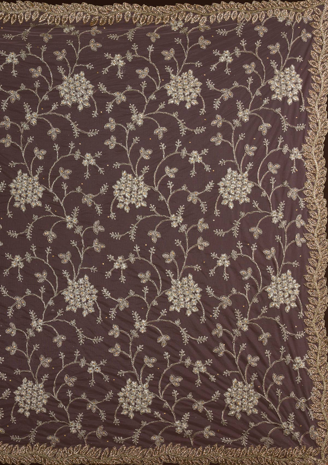 Lavender Zariwork Net Saree-Koskii