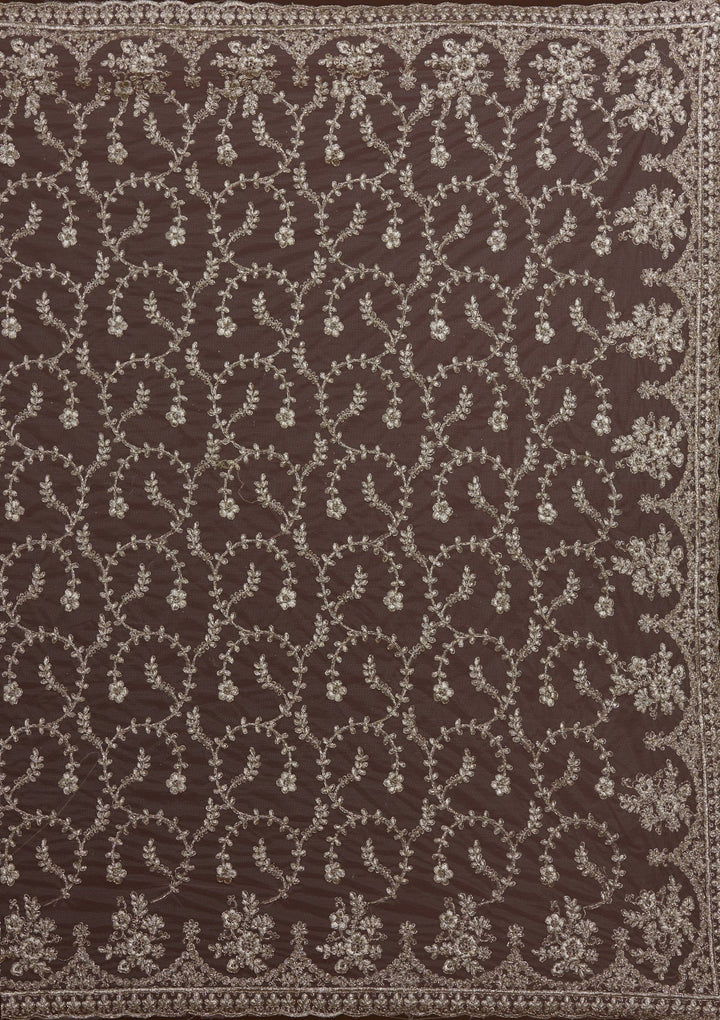 Lavender Zariwork Net Saree-Koskii