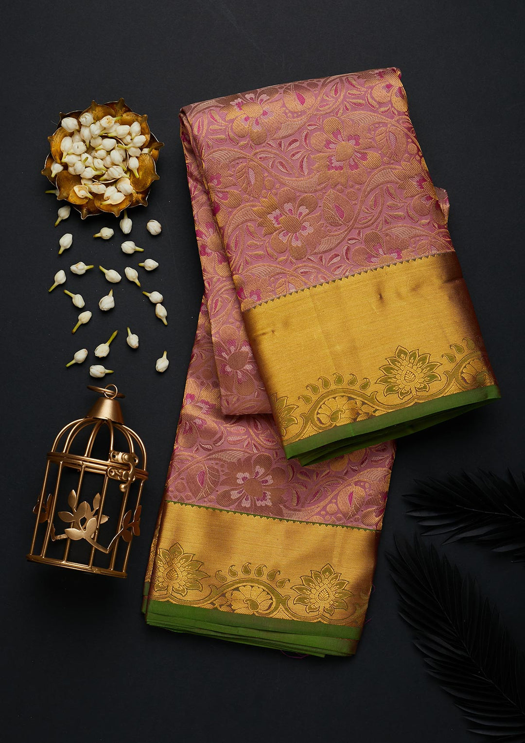 Lavender Zariwork Pure Silk Designer Saree - Koskii